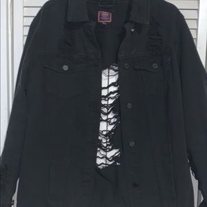 Oversized Distressed Jean Jacket